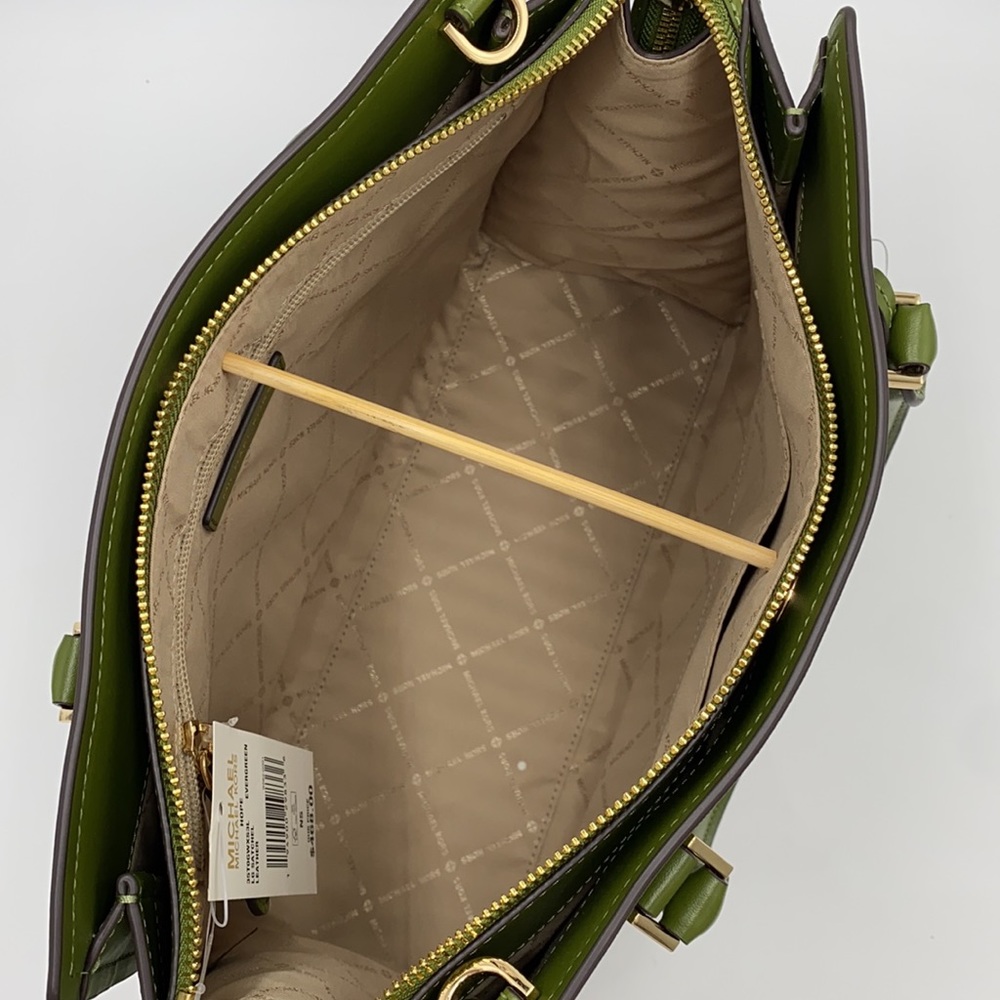 MICHAEL KORS HOPE LARGE SATCHEL EVERGREEN - Picture 10 of 16